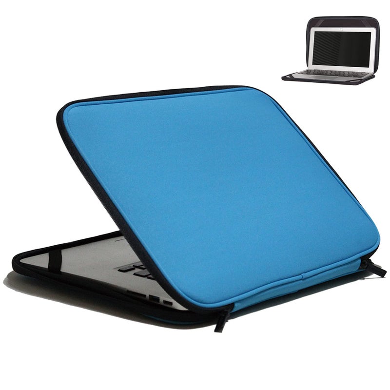 Inntzone Laptop Sleeve 15.6 Inch Foldable Slim Case Lightweight Bag Notebook Computer Carrying Flip Cover (Blue) - Image 1